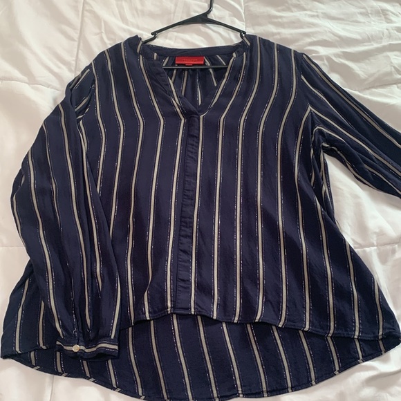 Jennifer Lopez Tops - Jennifer Lopez Top Size Large Blue and Gold vertical stripes